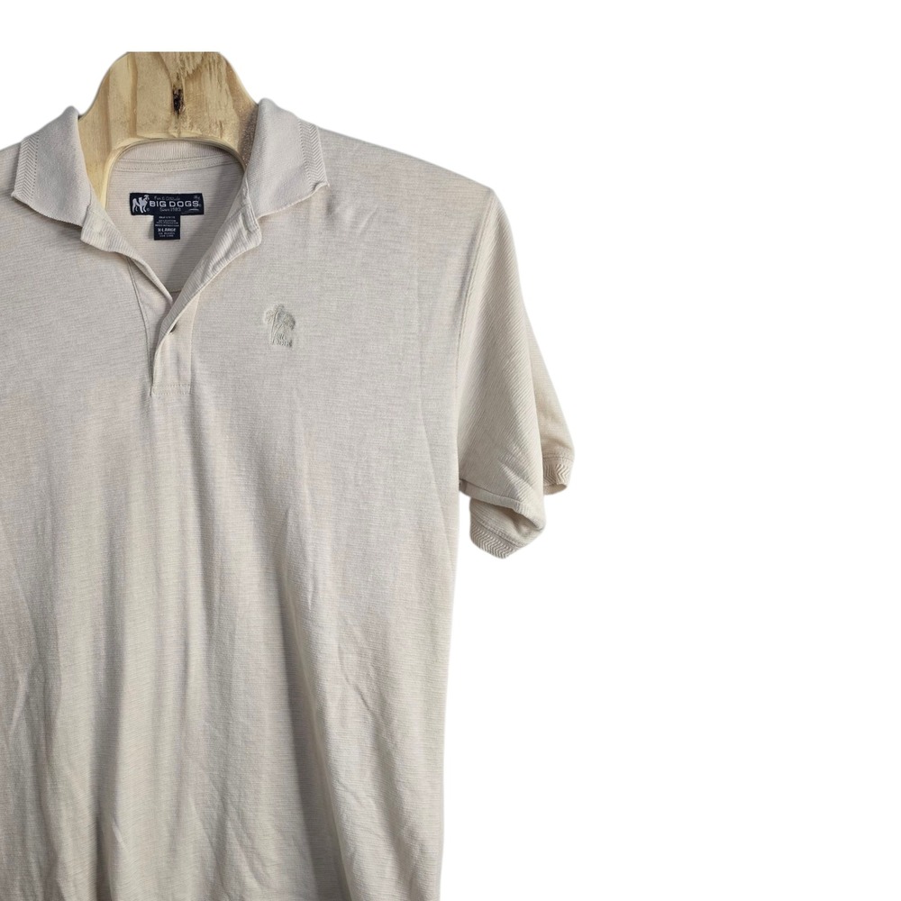 Big Dogs Polo Shirt‎ Mens Extra Large XL Beige Short Sleeve Casual Golf